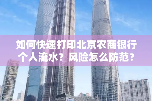 如何快速打印北京农商银行个人流水?风险怎么防范?