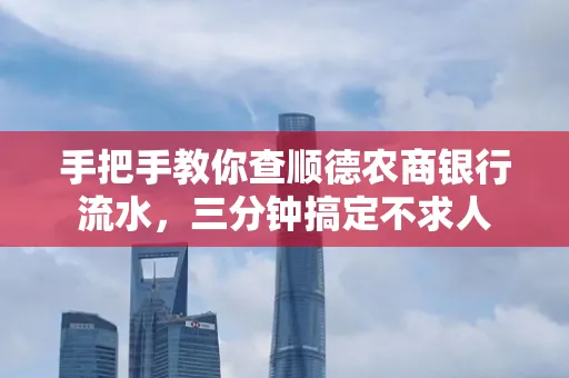 手把手教你查顺德农商银行流水,三分钟搞定不求人