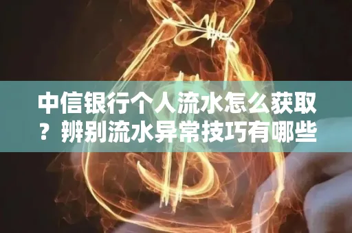 中信银行个人流水怎么获取?辨别流水异常技巧有哪些?