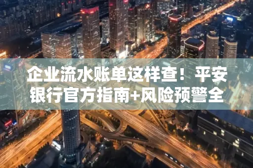 企业流水账单这样查!平安银行官方指南+风险预警全收录