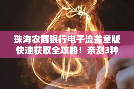 珠海农商银行电子流盖章版快速获取全攻略!亲测3种实操方法