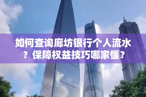 如何查询廊坊银行个人流水?保障权益技巧哪家懂?